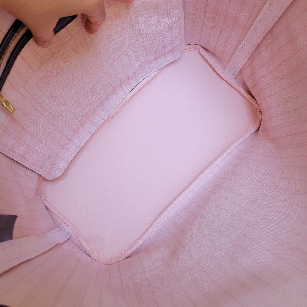 💕Louis Vuitton Tote Bag Neverfull MM Damier Ebene "ROSE Ballerine Interior" - Picture 11 of 16